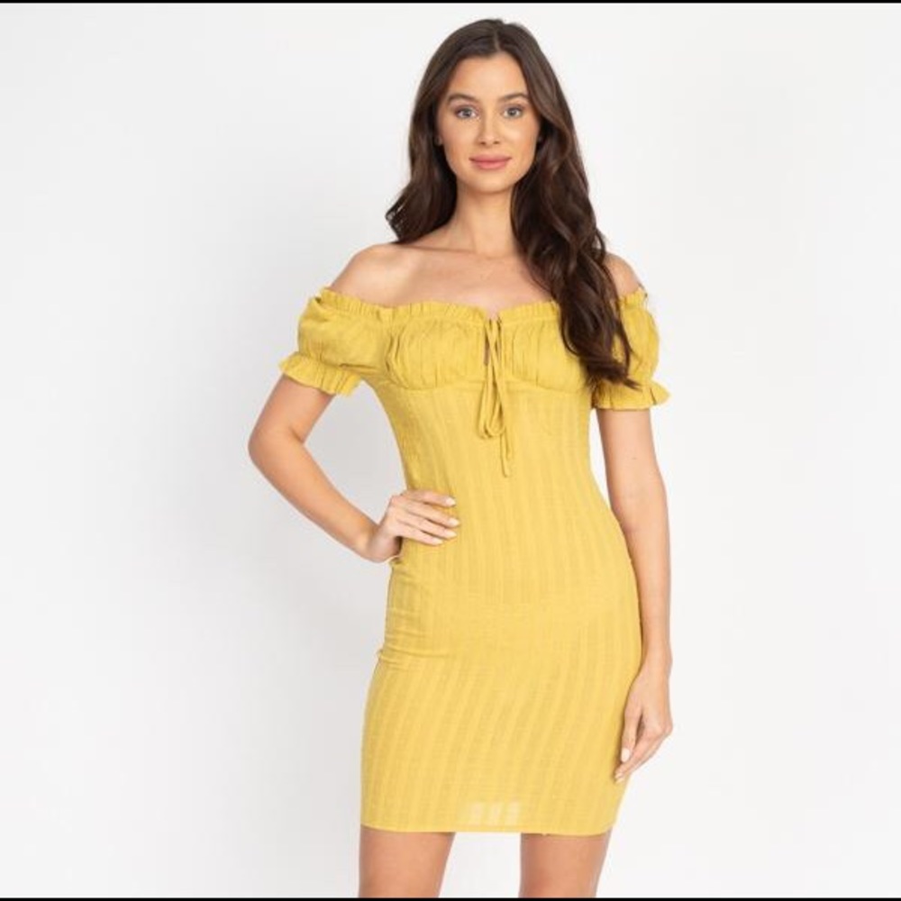 Off Shoulder Smocked Dress